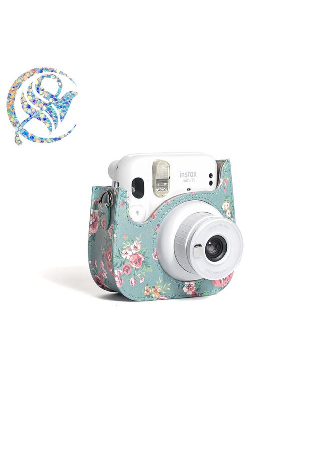Generic Polaroid 11/8/8 +/9/7 + Green Background Rose Retro Camera Bag Protective Cover-Color:Green Rose  - Image 4