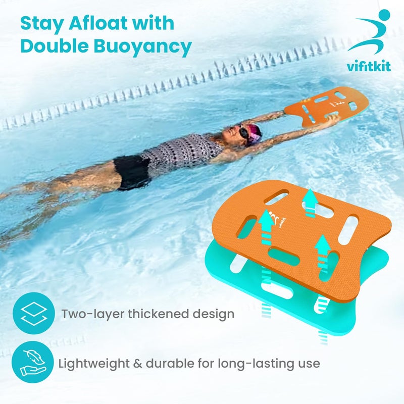 Vifitkit VFK by Xtrim 25mm Extra Thick Swimming Kick Board, Floater for Adults & Kids, Kickboard for Beginners Training, Float Pad with All Holding Angles, Equipment - Image 4