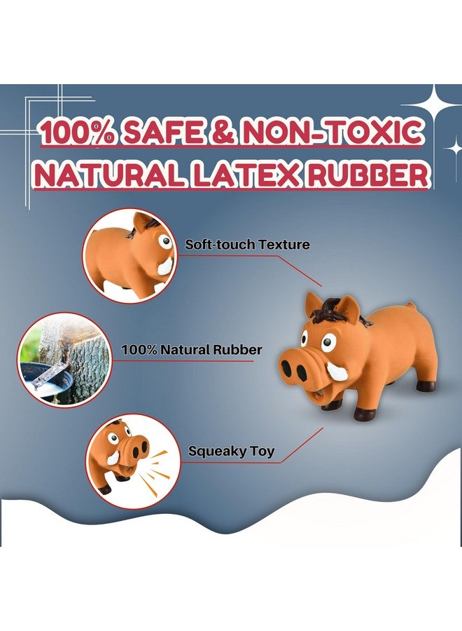 لعبة مطاطية للكلاب تصدر صوت صرير - (لون بني) | للكلاب الصغيرة والجراء | متينة وناعمة بتصميم حيواني، لعبة آمنة للإحضار والمضغ | تقلل من قلق الانفصال (الحجم: 14.5 سم) - Image 4