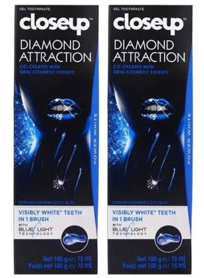 2 قطع من معجون أسنان جل كلوس اب دايموند أتراكشن 100 جرام