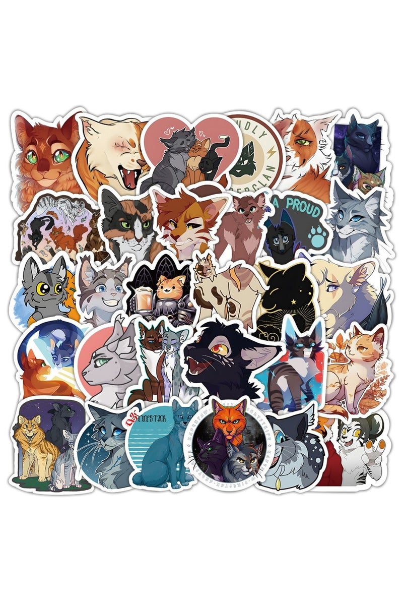 50pcs 50pcs Cat Samurai Stickers Warriors Cats Graffiti Stickers Phone Case Tablet Laptop Decoration