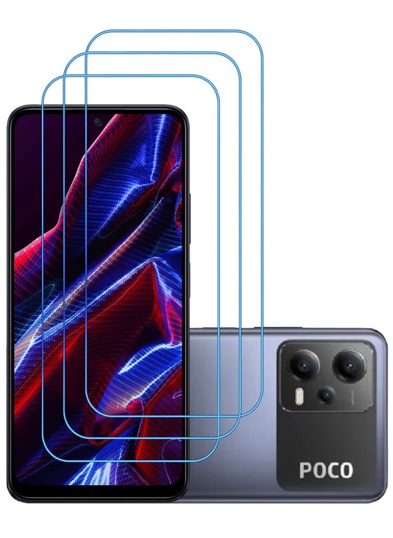 ACLIX 3 Pieces Antistatic ESD Dustproof Premium Quality High Definition Clear Tempered Glass Screen Protector Designed For Xiaomi Poco X5 - Image 1