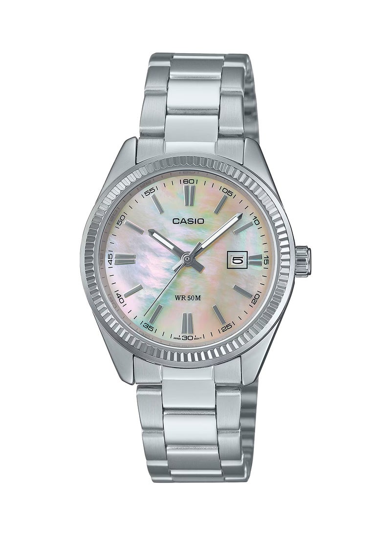 CASIO Quartz Mother of Pearl Dial Stainless Steel Strap Pair Watch MTP-1302DS-7AV/LTP-1302DS-4A  - Image 3