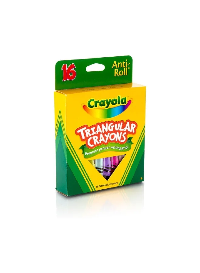 Crayola 16-Piece Anti-Roll Triangular Crayon Set Multicolour 15.24 x 10.79 x 2.85 cm CRA5240160000