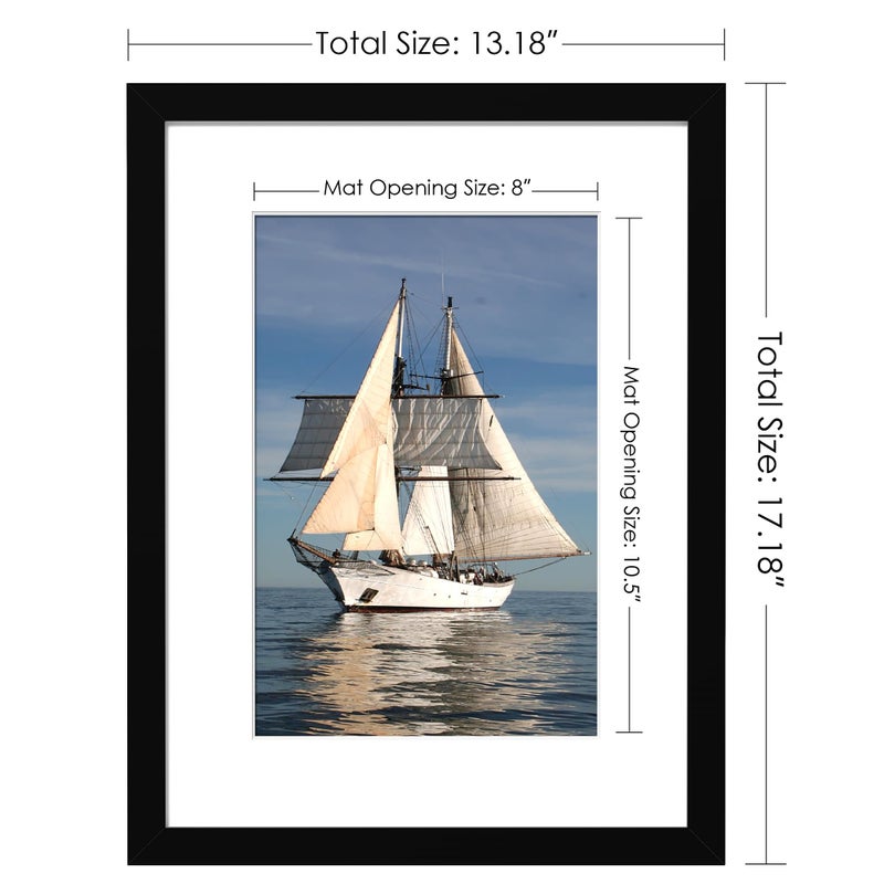 PEALSN 12x16 Picture Frame, Display Pictures 8.5x11 with Mat or 12 x 16 Without Mat for Wall Mounting Display, Photo Frames, Diamond Art Frames, Black - Image 3