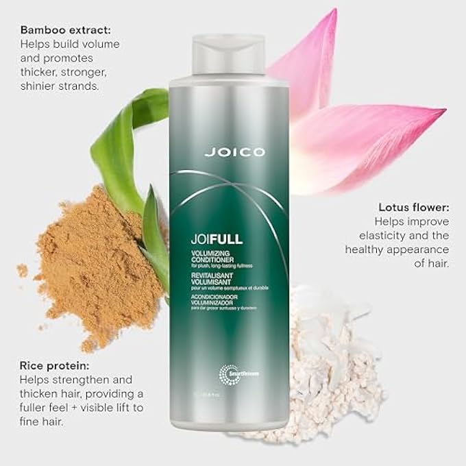 JOICO JOIFULL VOLUMIZING CONDITIONER | FOR FINE, THIN HAIR | ADD INSTANT BODY | LONG-LASTING FULLNESS | FOR THICKER BOUNCIER HAIR | BOOST SHINE | WITH LOTUS FLOWER & BAMBOO EXTRACT | 33.8 FL OZ - Image 3