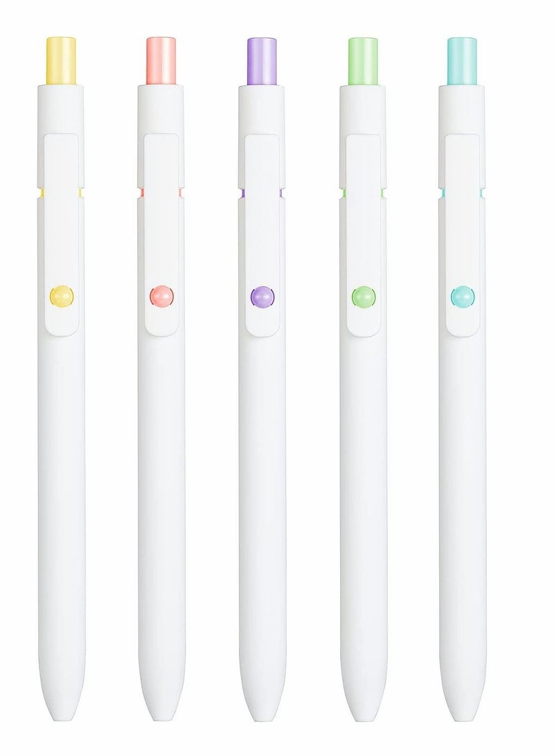 Generic 0.5 Gel Pen, Cute Kawaii Pens, Boxed Pen, Office Pen, Fine Point Signing Pen, Retractable Rolling Ball Quick-dry Ink Pens, Black Ink Smooth Writing Pen, for School Office Home, 5pcs (Academic Colors)  - Image 2