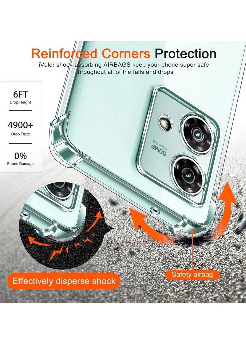 Techie Motorola Moto G84 TPU Bumper Corner Case with Camera Lens Protection Transparent Protective Back Cover - Image 4