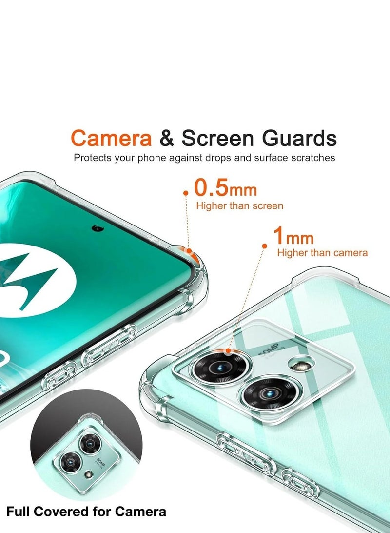 Techie Motorola Moto G84 TPU Bumper Corner Case with Camera Lens Protection Transparent Protective Back Cover - Image 3