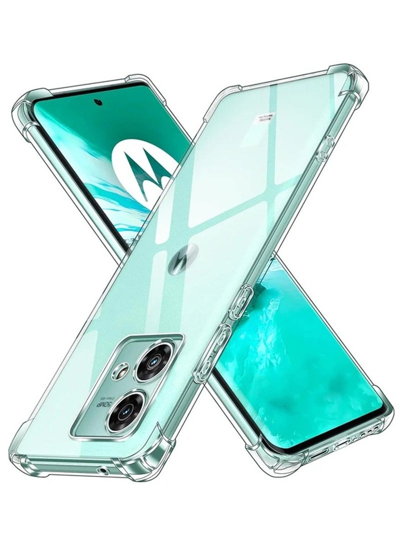 Techie Motorola Moto G84 TPU Bumper Corner Case with Camera Lens Protection Transparent Protective Back Cover - Image 1