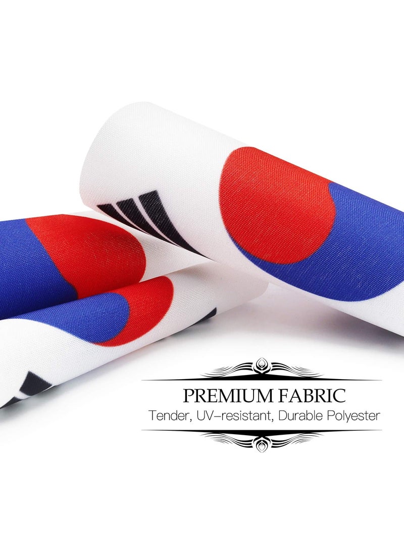 Anley ANLEY Korea Deluxe Desk Flag Set  6 x 4 Inch Miniature Korean Desktop Flag with 12 Solid Pole  Vivid Color and Fade Resistant  Black Base and Spear Top  - Image 5