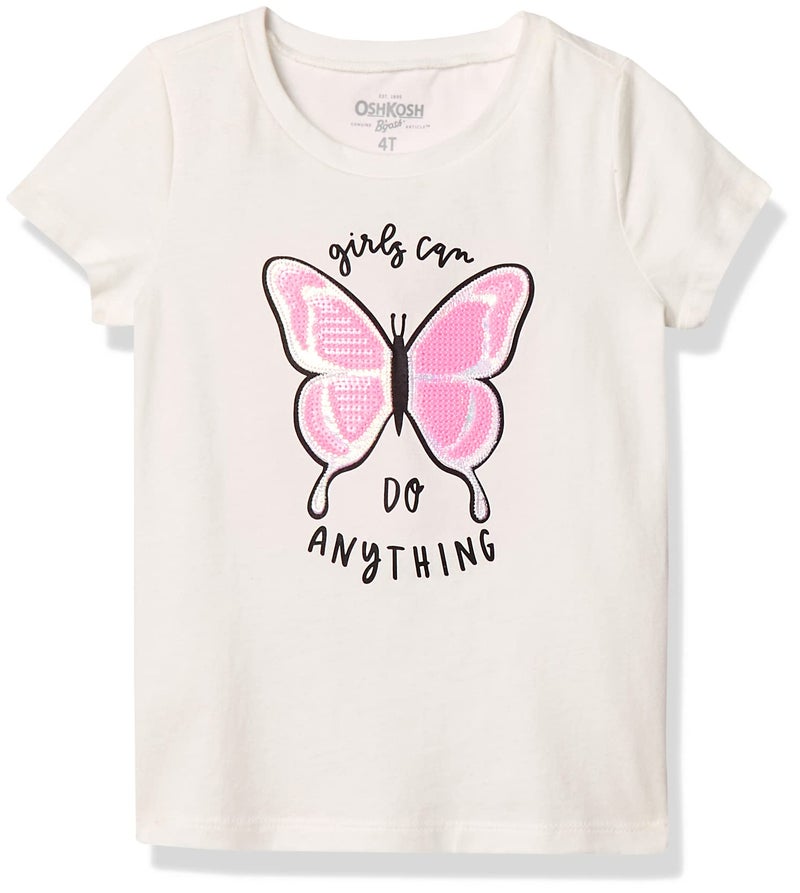 OSHKOSH B'gosh OshKosh BGosh Girls Toddler Sequin Tee Ivory 3T