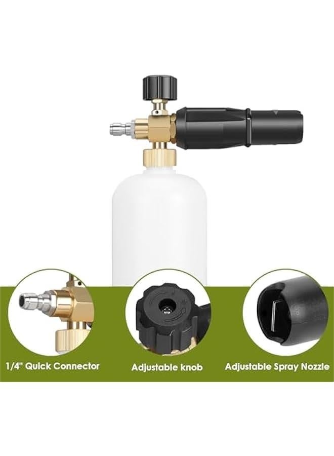 Generic Foam Cannon for Pressure Washer - Adjustable Foam Lance with 1/4 Quick Connector, Car Foam Sprayer, Pressure Washer Soap Dispenser, Car Wash Soap Sprayer, 1 Liter  - Image 2