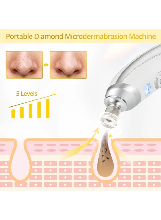 High-End 9-Head Wireless Diamond Microdermabrasion Beauty Device Rechargeable Portable Pore Cleaner Blackhead Remover Exfoliating Facial Care Tool - Image 2