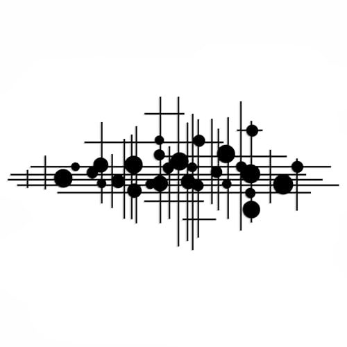 Rajukit Modern Geometric Abstract Metal Wall Art Black Wall Decor Large Metal Wall Sculpture for Living Room Versatile Home Decor339157 - Image 1