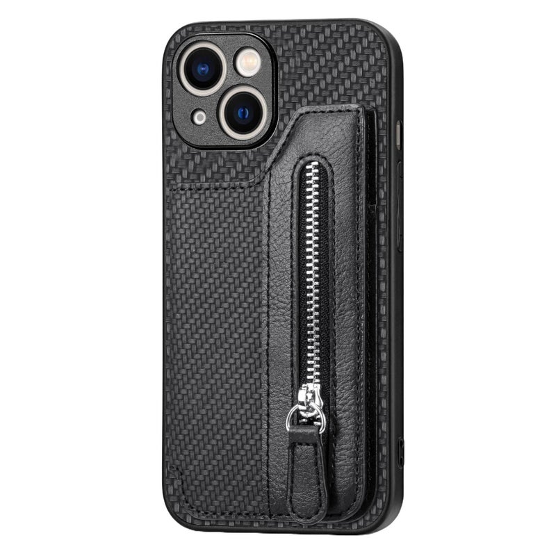 TPU Protective Case for Samsung Galaxy A36 with Card Holder and Drop Protection plus Shockproof plus Kickstand plus Strong Magnetic in Black - ModaStar - Image 1