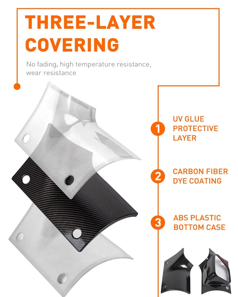 Savadicar Cowl Body Armor, Outer Cowl Covers, Corner Guards Compatible with 2021 2022 2023 2024 2025-Present Jeep Wrangler 4xe, Exterior Accessories Parts, Carbon Fiber, Pair - Image 2
