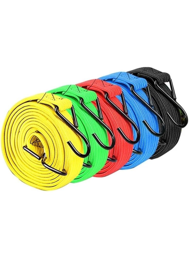 حبل ربط مطاطي قابل للتمدد قوي ومتين بخطافات معدنية – لربط الأمتعة والأغراض على الدراجات والسيارات | الوان متعددة - Image 1