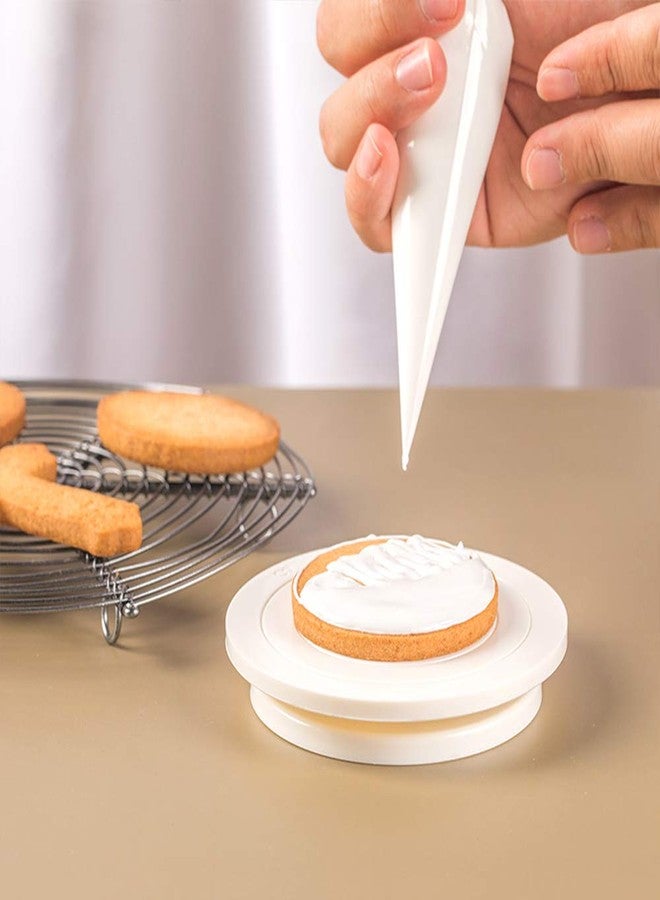 Aprildecember 4.7 inch (12cm) Round Cookie Decorating Turntable, Rotating Cake Turntable Stand Baking Decor Plate, Food Contact Safe Plastic - White - Image 5