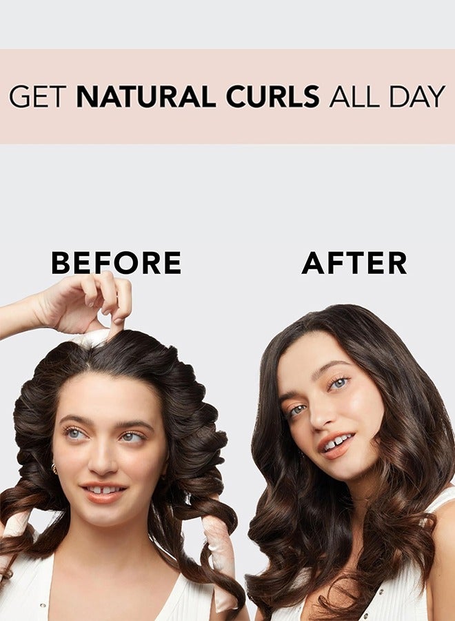 Kitsch Satin Heatless Curling Set, No Heat Hair Rollers for Effortless Overnight Curls, Includes Curling Rod and Satin Scrunchies in Charcoal - Image 4