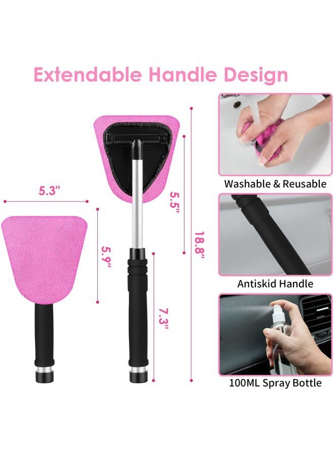 Viewsun 17pcs Car Cleaning Kit, Pink Car Interior Detailing Kit with High Power Handheld Vacuum, Detailing Brush Set, Windshield Cleaner, Cleaning Gel, Complete Auto Accessories for Women Gift - Image 4