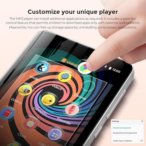 Innioasis MP3 Player with Bluetooth and WiFi, 160GB MP3 Player with Spotify for Kids, 4" Touch Screen Android MP3 MP4 Player with Pandora,Amazon Music,Audible,Libby,Audiobooks(White) - Image 4