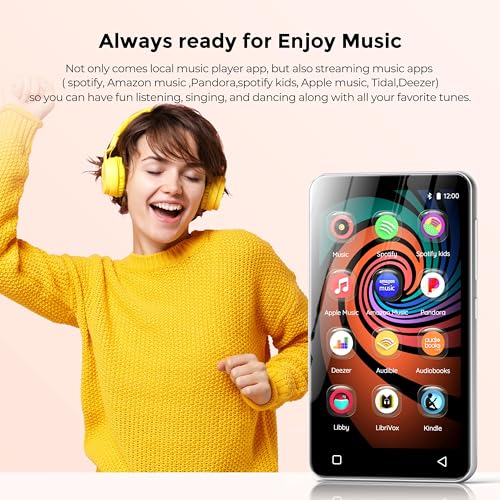 Innioasis MP3 Player with Bluetooth and WiFi, 160GB MP3 Player with Spotify for Kids, 4" Touch Screen Android MP3 MP4 Player with Pandora,Amazon Music,Audible,Libby,Audiobooks(White) - Image 2