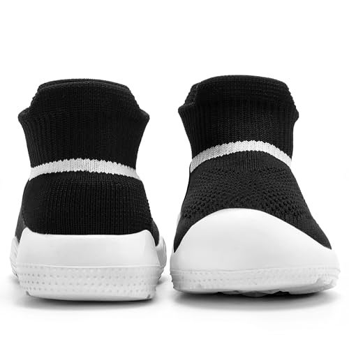 MORENDL Toddler Sock Shoes Baby Walking Shoes Infant Slippers Boys & Girls Non-Slip Sneakers Black 15-18 Months - Image 5
