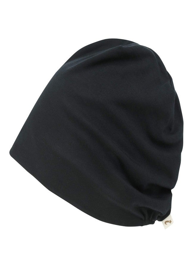 قبعة ililily Tencel Lyocell الملونة، فائقة النعومة وقابلة للتمدد، غطاء رأس أسود - Image 3