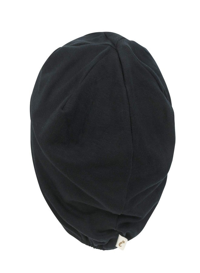 قبعة ililily Tencel Lyocell الملونة، فائقة النعومة وقابلة للتمدد، غطاء رأس أسود - Image 4