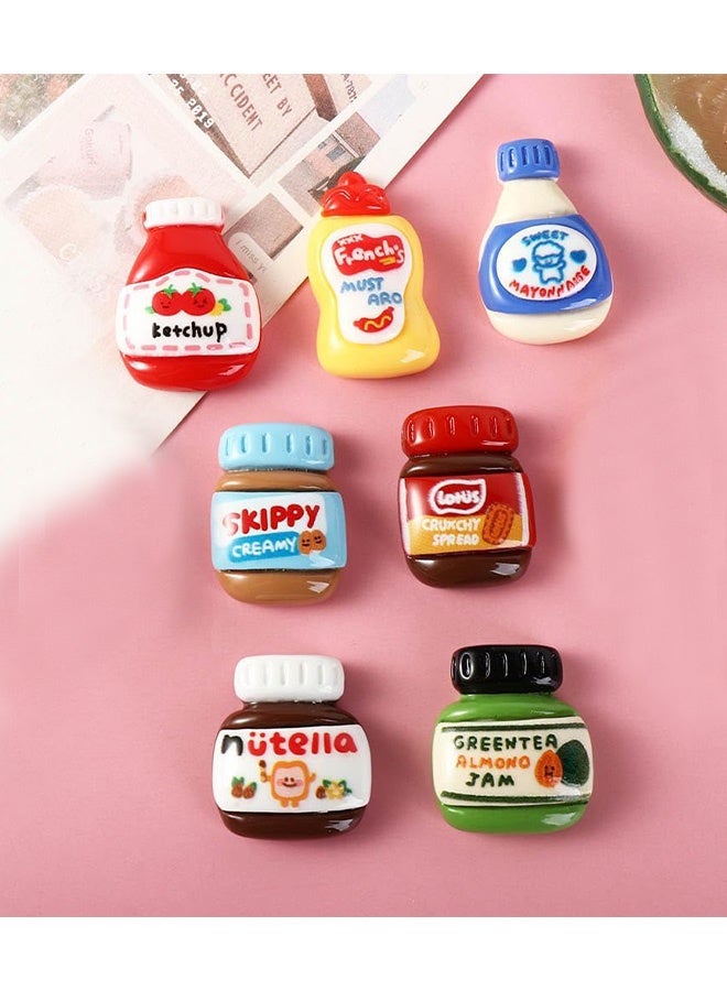 مجموعة مغناطيسات الثلاجة من 7 قطع، مغناطيسات ثلاجة صغيرة على شكل زجاجة بهارات، مجموعة مغناطيسات زخرفية لطيفة من الراتنج للمنزل والمطبخ والمكتب والمدرسة والديكور على السبورة البيضاء - Image 4