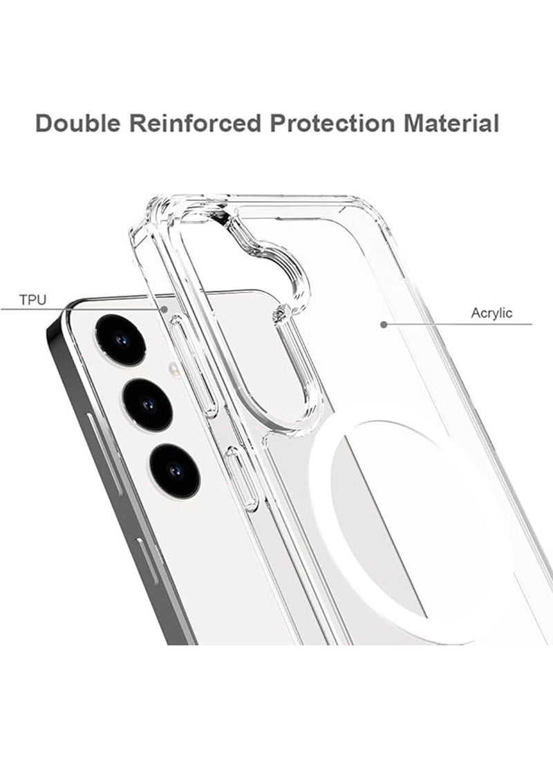 X-level - Case for Samsung Galaxy S24 FE 5G 2024, Magnetic Cover Compatible with MagSafe, Hard Back Slim Shockproof Bumper, Support Wireless Charging - Image 1