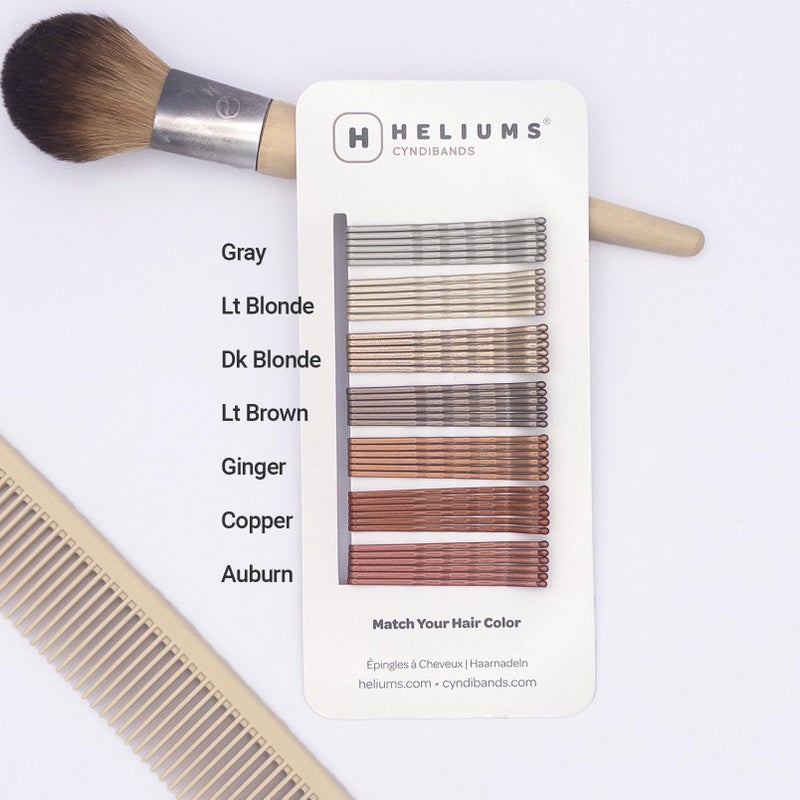 Heliums Bobby Pins - Metallic Matte Gray - 2 Inch Wavy Hair Pins, Color Matched for Grey and Silver Hair, 48 Count - Image 2