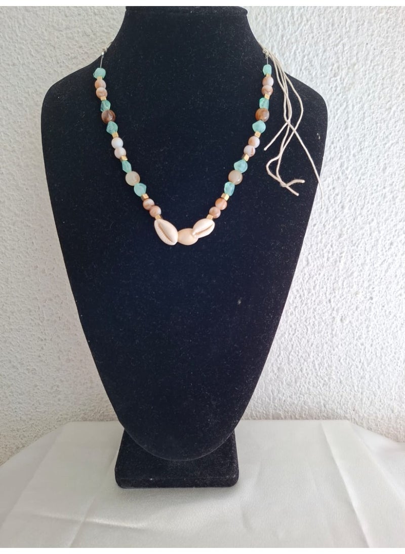 Coastal Shell & Pastel Beaded Necklace - Image 3