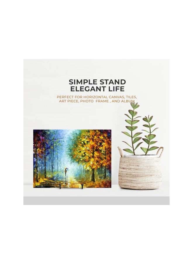 The Bros Plate Stands for Display | Picture Frame Stand | 2 Pcs 6" Inches Plate Holders for Displaying | Metal Frame Stand For Pictures, Photos, Decorative Plates And Tabletop Art (Black)  - Image 5