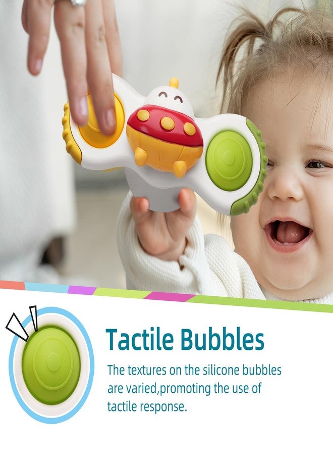 LiKee Strong Suction Cup Fidget Rotating Sensory Bath Toys for Baby 12 18 Months Airplane Car Travel Table & Window Toys for 1 2 Years Old Toddler Boys and Girls (Space-1) - Image 2