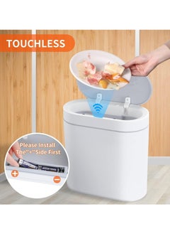 Excefore Bathroom Trash Can, 9L Smart Waste Bin Inductive Trash Can, IPX5 Waterproof Touchless Bathroom Trash Can, Automatic Sensor Waste Basket for Kitchen Home Office Bedroom  - Image 2