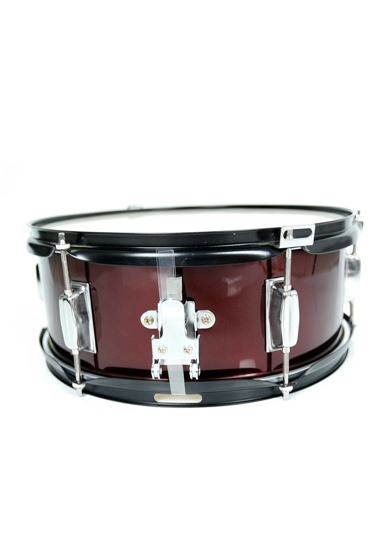 Mike Music 14 x 5.5 Inches Wine Red Snare Drum with Stand by Mike Music - Ideal for Beginners and Professional Drummers  - Image 2