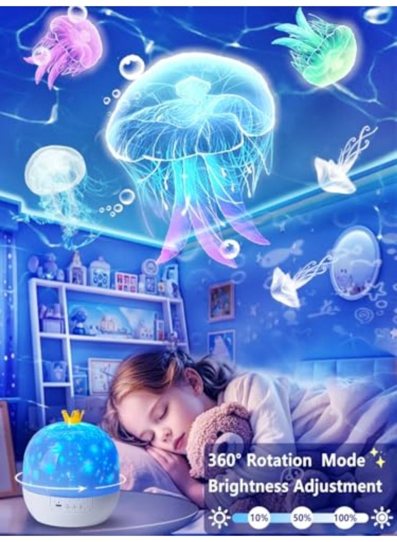 Yalla Pick 21 Film Sets Kids Night Light Projector, Crown Shape Star Projector with 360° Rotation, 3 Brightness Levels and Soothing Music, Kids Birthday Gift Projector Light, Bedroom Atmosphere Lamp for Boys and Girls - Image 3