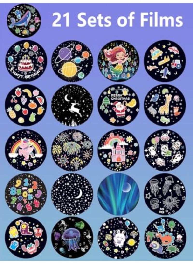 Yalla Pick 21 Film Sets Kids Night Light Projector, Crown Shape Star Projector with 360° Rotation, 3 Brightness Levels and Soothing Music, Kids Birthday Gift Projector Light, Bedroom Atmosphere Lamp for Boys and Girls - Image 2