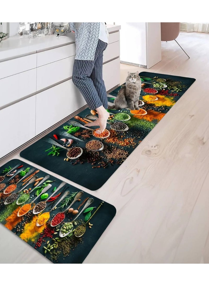"Anti-Fatigue, Non-Slip, and Waterproof Kitchen Mat – Comfortable Standing Floor Rug, Stain-Resistant & Easy-to-Clean Door Mat, Absorbent Bathroom Mat Set (2 Pieces) – Various Designs & Colors" - Image 2