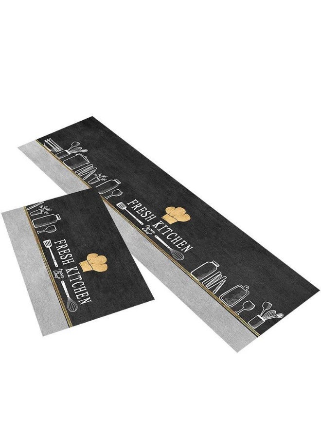 "Anti-Fatigue, Non-Slip, and Waterproof Kitchen Mat – Comfortable Standing Floor Rug, Stain-Resistant & Easy-to-Clean Door Mat, Absorbent Bathroom Mat Set (2 Pieces) – Various Designs & Colors" - Image 3