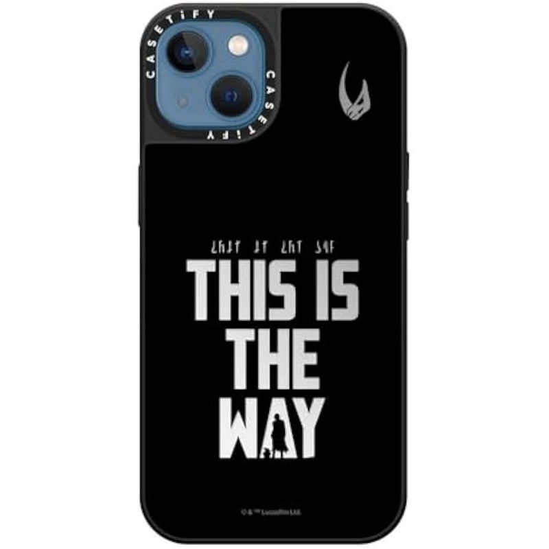 Casetify Mirror iPhone 13 Case 【Mandalorian Co-Lab / 4.9ft Drop Protection/Compatible with Magsafe】 - This is The Way - Black - Silver on Black - Image 5