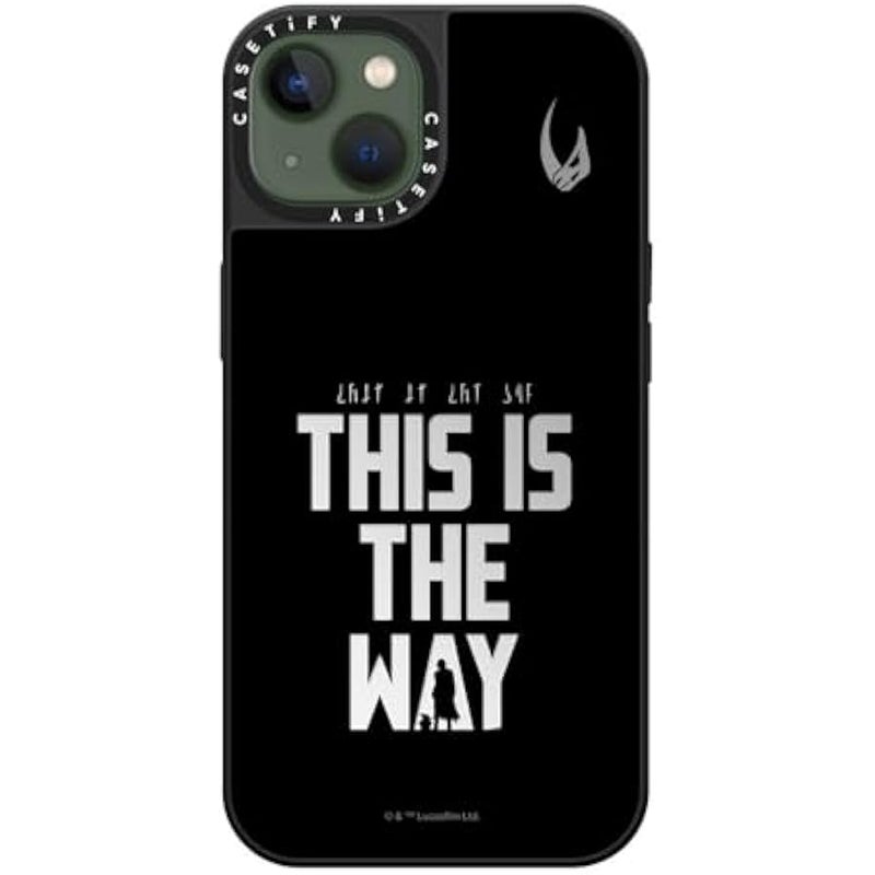 Casetify Mirror iPhone 13 Case 【Mandalorian Co-Lab / 4.9ft Drop Protection/Compatible with Magsafe】 - This is The Way - Black - Silver on Black - Image 3