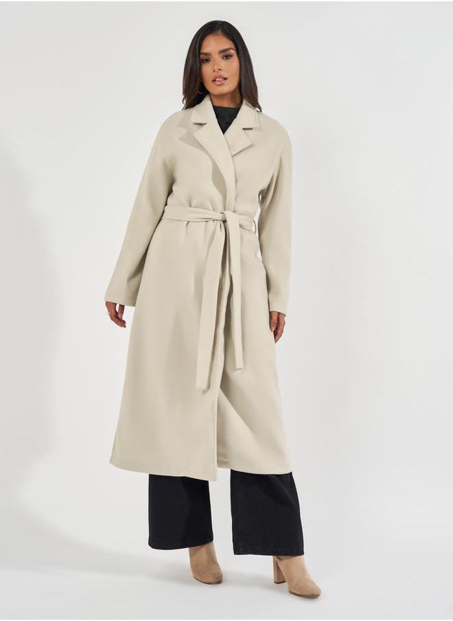 Styli - Regular Fit Midi Belted Wool Like Coat - Image 1