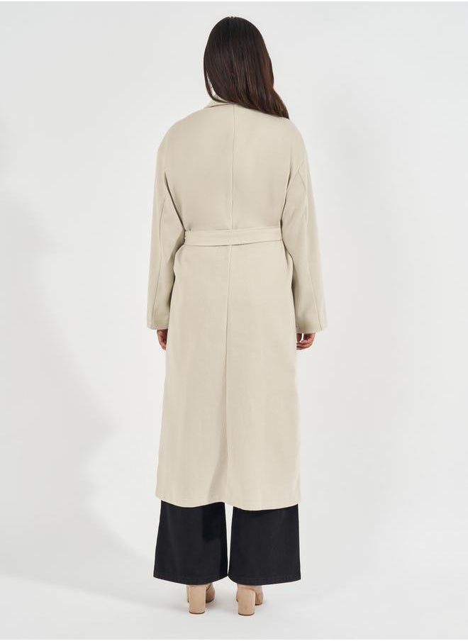 Styli - Regular Fit Midi Belted Wool Like Coat - Image 1