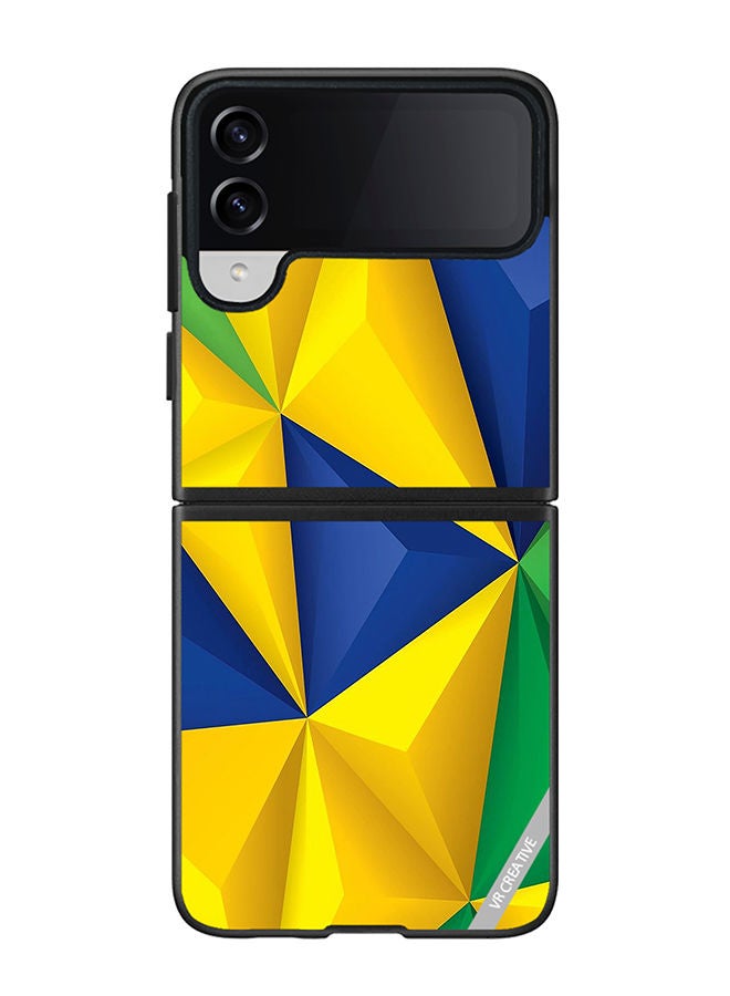 VR CREATIVE Protective Case Cover For Samsung Galaxy Z Flip4 Texture Design Multicolour - Image 1