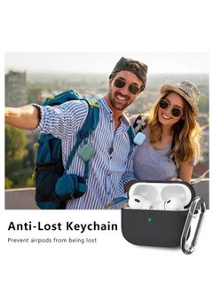 Generic Drop-proof, Fingerprint-resistant Soft Silicone Case for AirPods Pro 2/Pro with Cleaning Kit and Keychain (Black)  - Image 4