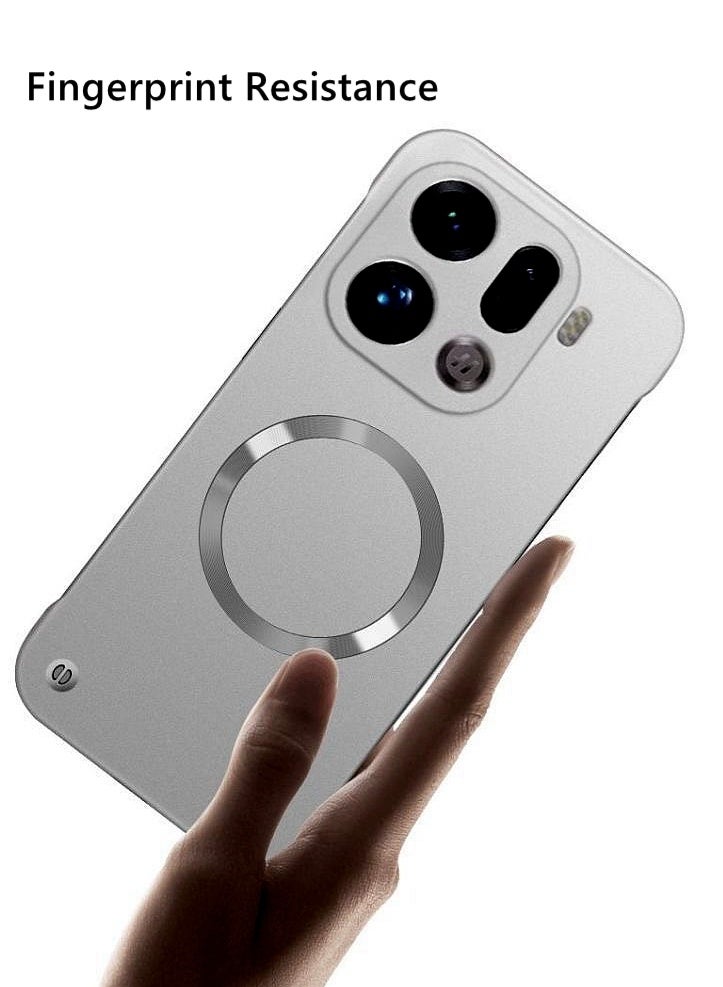 لحافظة Oppo Find X9 Pro، حماية عدسة الكاميرا، فائقة النحافة، بدون حواف، تدعم الشحن اللاسلكي، غطاء Oppo Find X9 Pro 5G واقي من الصدمات ومغناطيسي بلون موحد - Image 5