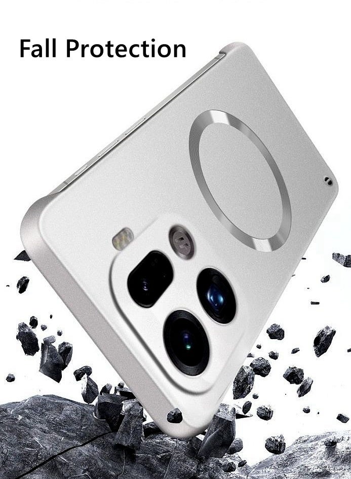 لحافظة Oppo Find X9 Pro، حماية عدسة الكاميرا، فائقة النحافة، بدون حواف، تدعم الشحن اللاسلكي، غطاء Oppo Find X9 Pro 5G واقي من الصدمات ومغناطيسي بلون موحد - Image 3